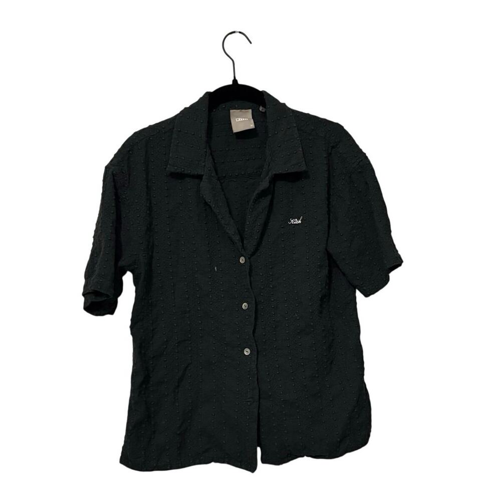 KITH 100% Cotton Dark Green Black Textured Button Up Shirt Size Medium